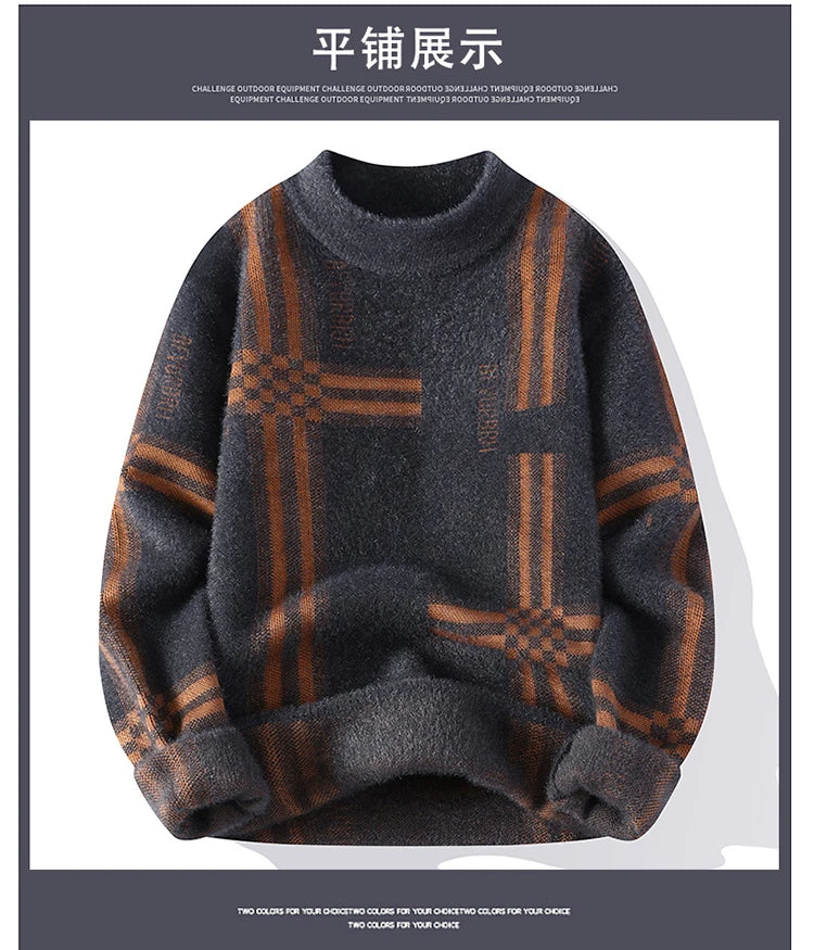 2025 New Winter Fashion Cashmere Sweater Men High Quality Comfortable Mens Sweaters Thick Warm Male Pullover