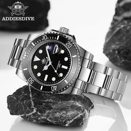ADDIESDIVE AD2503 Luxury Men Watch Water Sapphire Glass Waterproof 200M C3 Super Luminous Calendar Automatic Mechanical Watch