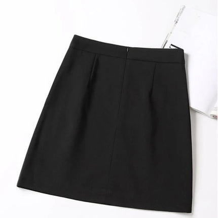 Minigonne estive Donna Chiffon Nero Bianco Moda Ufficiale Faldas 2022 Mujer Coreano Gonna a tubino Vita alta Breve Jupe femminile