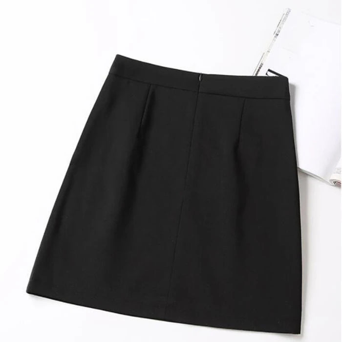 Minigonne estive Donna Chiffon Nero Bianco Moda Ufficiale Faldas 2022 Mujer Coreano Gonna a tubino Vita alta Breve Jupe femminile