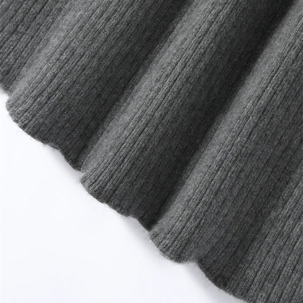 Yoyoselect 100% Cashmere Women's Skirts Autumn Winter Mid Calf Length Knitted Skirt Soft Versatile Quality OL Skirts Clothing PlatiNum