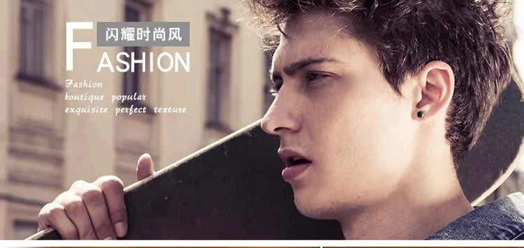 Lihong Orecchini in argento 925 personalizzati Orecchini singoli da uomo Gioielli hip-hop punk di strada platinumshop