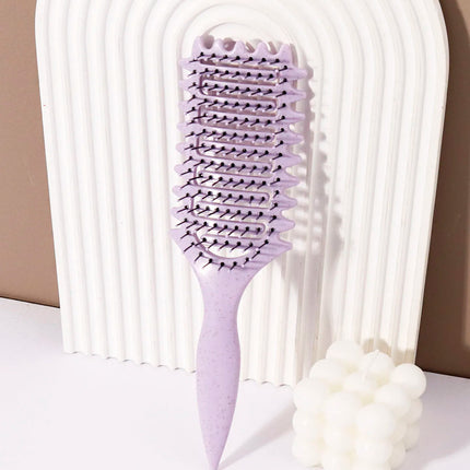 Curling Styling Brush - Hollow Massage Comb, Nylon Mane, ABS Plastic Handle, Comfortable Grip Special for Real Hair Wigs