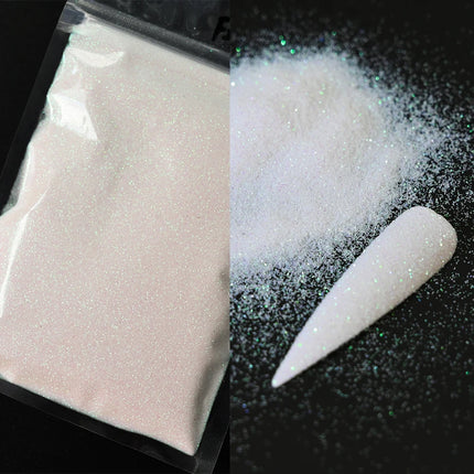 10g/Bag Glitter Snow White Nail Art Sugar Powder Sweater Laser Shiny Decoration Chrome Powder Woolen Candy Effect Nails 2027
