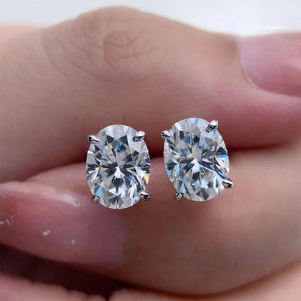 1-4ct Oval Cut Moissanite Stud Earring for Women Men D Color Sparkling Diamond 925 Sterling Silver Ear Studs Party Jewelry Gifts PlatiNum