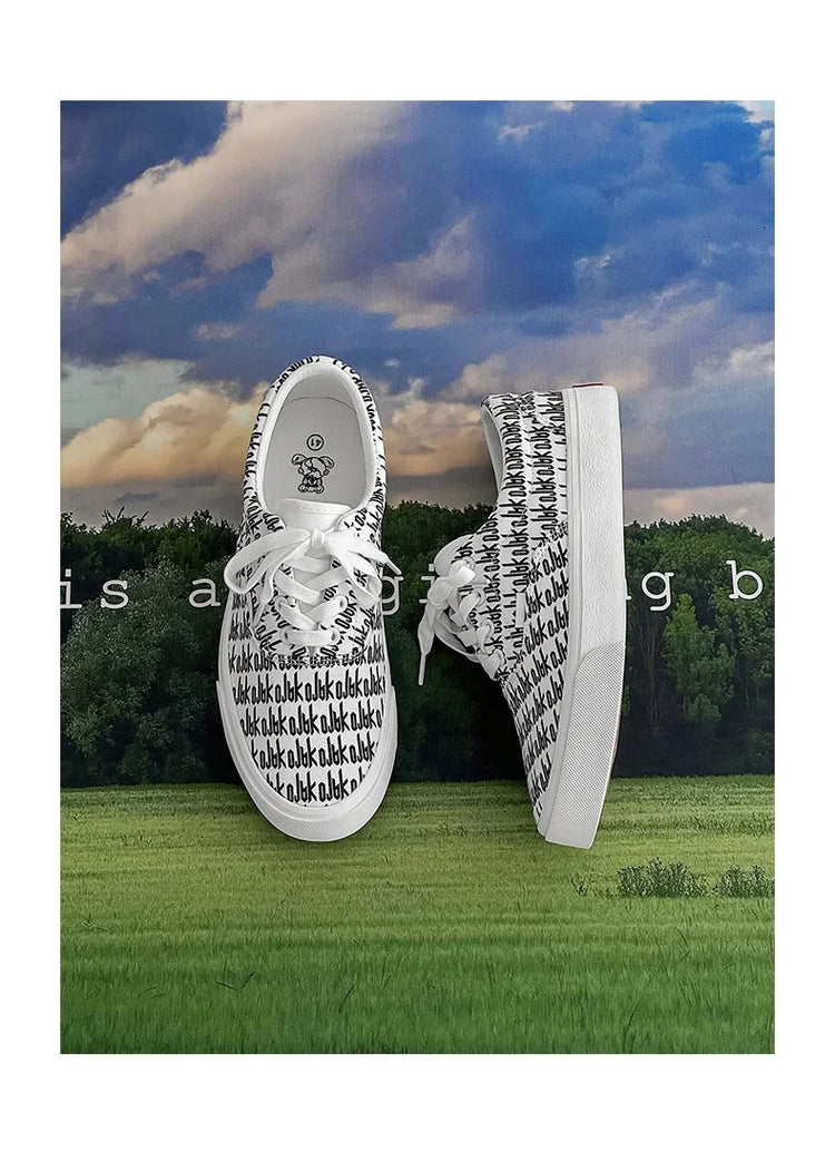 Designer Canvas Casual shoes for men  Flats Vulcanized Shoes Original printed sneakers male Skateboard street shoes men Tennis