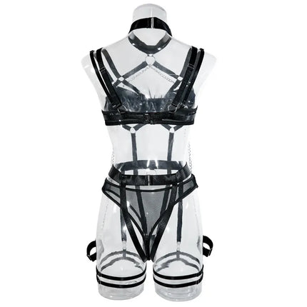 Toucheart 4 Piece Set Sexy Chain Halter Underwear Set For Women Erotic Lingerie Temptation Sexy Role Play Chain Underwear Set
