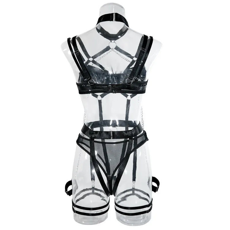 Toucheart 4 Piece Set Sexy Chain Halter Underwear Set For Women Erotic Lingerie Temptation Sexy Role Play Chain Underwear Set