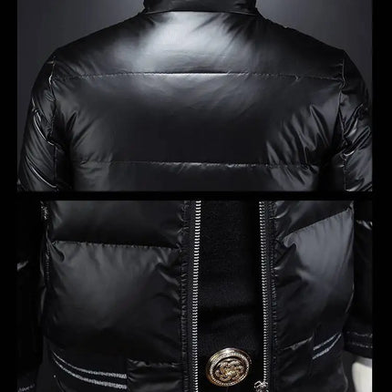 Autumn Winter New Men's Trendy American Style High Street Down Jacket Elegant Casual Stand Collar Padded Coat Mens Clothing