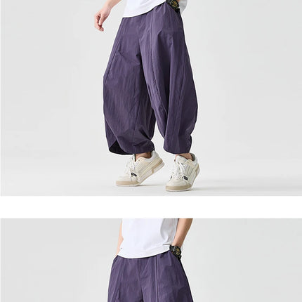 2026 Pantaloni estivi a gamba larga Vendite da uomo Pantaloni casual Stili giapponesi Samurai Costume Harun Pantaloni da uomo Pantaloni lanterna Pantaloni sportivi
