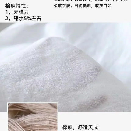 Men's High-End Loose Spring and Summer Chinese Style Short-Sleeved Cotton Linen Casual Breathable Shirt Collar T-shirt