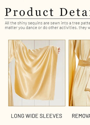 Elegante abito lungo da pavimento in seta da sposa, abito da sposa, kimono, abito da sposa, festa, abito da sposa, abito kimono nero