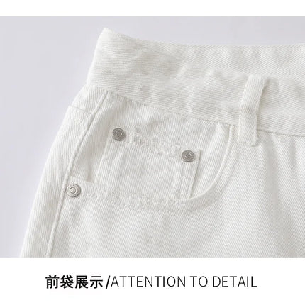 IEFB Niche Pantaloncini in denim da uomo con schizzi di vernice, casual, a gamba larga, alla moda, vestibilità ampia, lunghezza al ginocchio, 9X3271