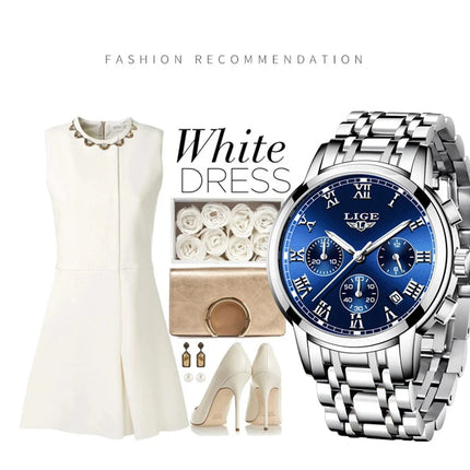 LIGE 2024 nuove donne di moda orologi da donna top brand di lusso creativo bracciale da donna in acciaio orologi orologio impermeabile al quarzo femminile platinumshop