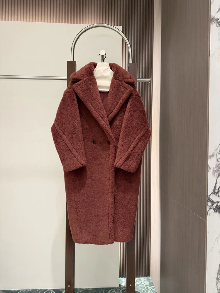 Max Teddy Coat 62% Alpaca 26% Wool 12% Silk Coat Winter Thicken Women's Coat