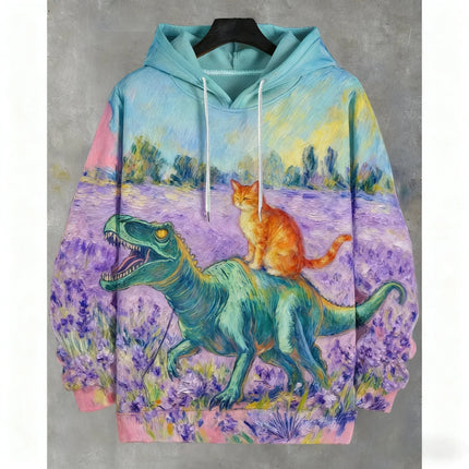 2026 Funny Dinosaur Cat Solider 3d Print Hoodies Men Women Fashion Oversized Hoodie Sweatshirt Animal Coat Sweats Mens Clothing