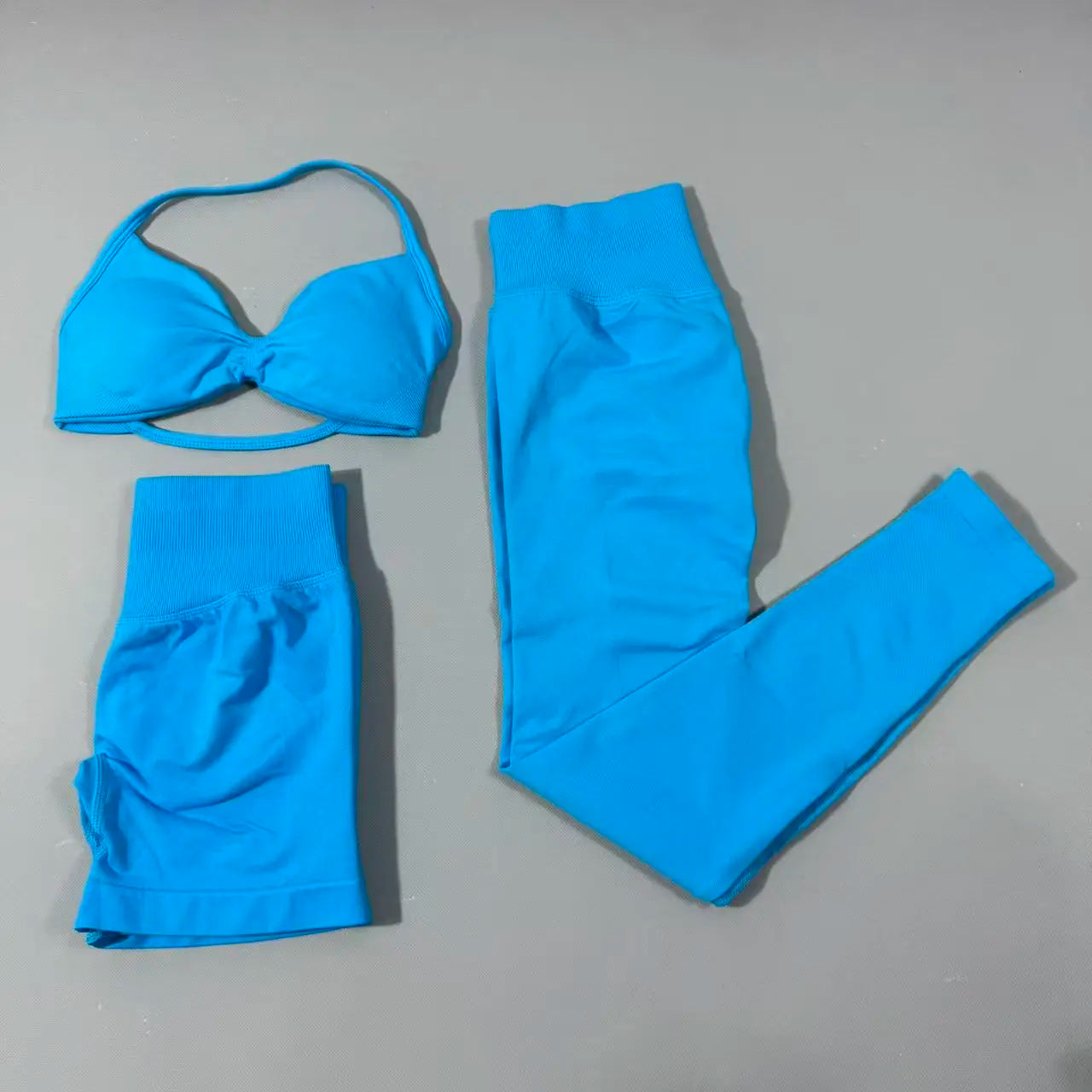 Yoga fitness set 3pcs Impact Gym Set Women Bras and Yoga Set High Waist Scrunch Seamless Shorts Fitness Clothes Activewear Work