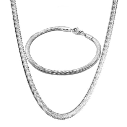 Collana lunga a catena a serpente di moda Uomo Donna Catene a maglie color oro in acciaio inossidabile Set di gioielli punk di base all'ingrosso platinumshop