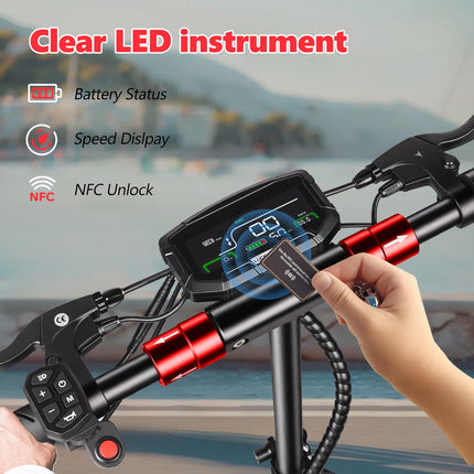 Monopattino Elettrico con Motore 800W, Batteria 48V13AH, Sedile Rimovibile, Pneumatici 10\", per Pendolari Urbani e Fuoristrada, Pieghevole