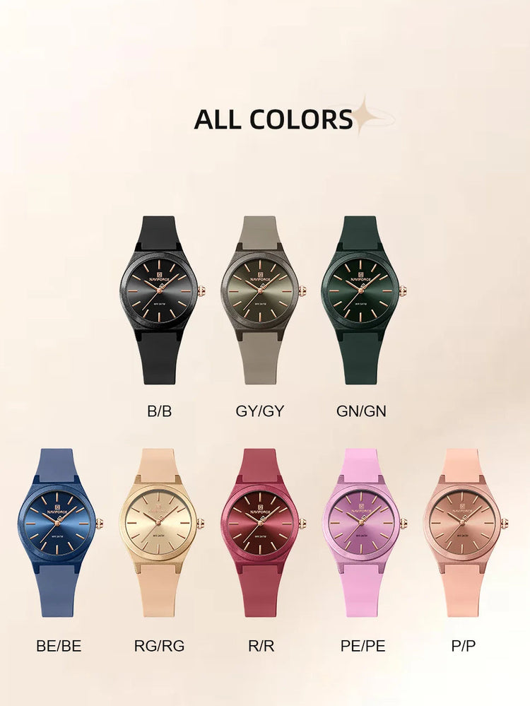 NAVIFORCE 2025 Orologi moda donna Orologio al quarzo Sport Cinturino in silicone Orologi da polso da donna Orologio semplice Regalo relogios feminino platinumshop