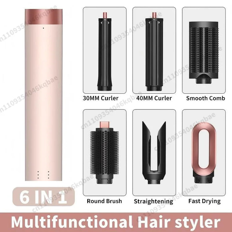 6 IN 1  Air Multil Hair Styler & Hair Dryer Brush With Auto-Wrap Curlers Fast Drying Frizz-Free Volume Hair Styler Set Gift