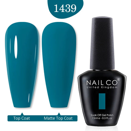 NAILCO 15ml Green Blue Series UV Nail Gel Polish Blue Colors UV&LED Gel Varnish Red Soak Off Semi Permanent LED Nail Gel Varnish
