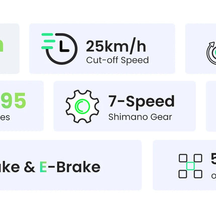Bicicletta Elettrica Urbana Foride B1, Motore 250W, Coppia 45Nm, Batteria 36V 15.6Ah, Autonomia 90km, 5 Livelli di Assistenza, Modalità Camminata 6km/h