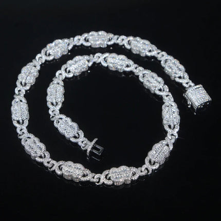 Set Gioielli Hip Hop da Uomo/Ragazzo Iced Out Bling 2026 Nuovo Design: Collana e Bracciale con Catena Cuban Link a Moneta Infinita/Dollaro platinumshop