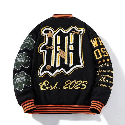 2026 Embroidery Varsity Men Women Letter Winter American Baseball Jacket Hip Hop Woolen Coat Thick Warm Outwear Par QW3MV