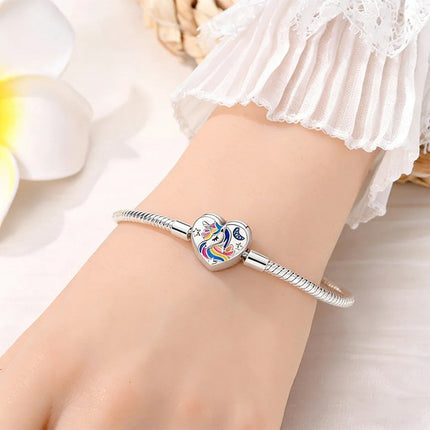 Nuova Serie di Bracciali a Osso di Serpente in Argento Puro 925% con Charm 'Amore Eterno' e Catena di Sicurezza, Gioielli da Donna PlatiNum