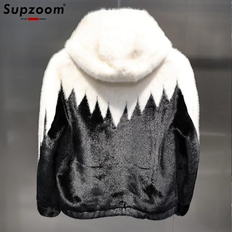 Supzoom 2024 New Arrival Imitation Rabbit Hair Cotton Top Fashion Loose Hip Hop Casual Embroidery Warm Winter Jackets Coats