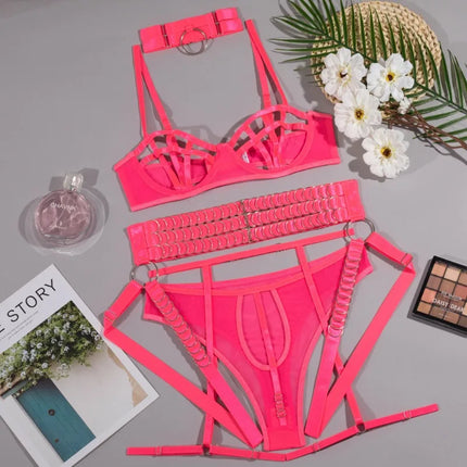 Toucheart Erotic Underwear Hollow Out Girl Complex Gathertogether Chest Support Straps Sexy Seductive Coquette Private Split Kit