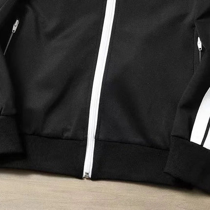 European and American new leisure sports suit men and women high-end fashion space cotton cardigan fashion two-piece large size PlatiNum