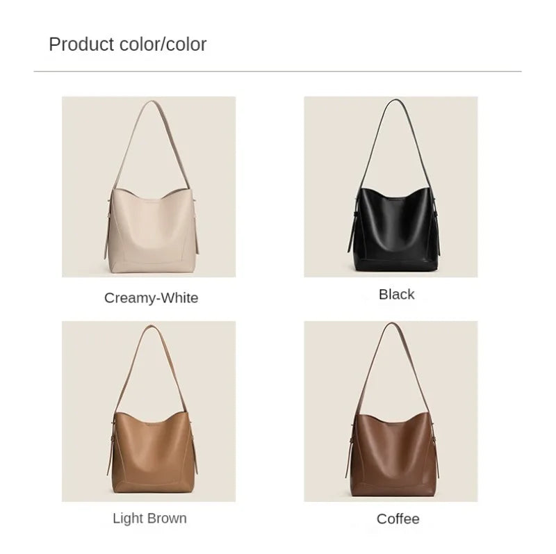 2025 New Fashion Women's Tote Bag High-end Large Capacity Bucket Bag Soft Leather Multifunctional Practical Crossbody Bag Cabas