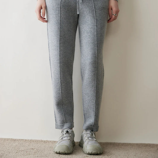 New 100% Cashmere Women's Air Layer Thickened Women's Leggings with Silk