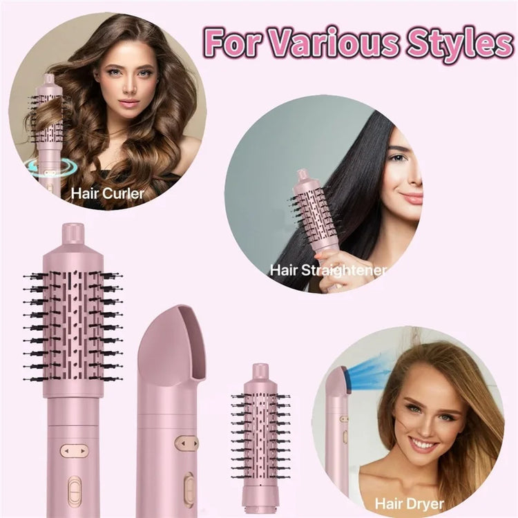 3-in-1 Hair Dryer Brush, One Step Hair Style, Volumizer, Straightener, Curler, Automatic Rotating Hot Air Brush with 2-Inch and