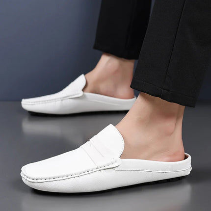 YRZL mocassini estate Slip on mezze scarpe per uomo pantofole in pelle PU Casual traspirante comodi mocassini mocassini scarpe Casual da uomo
