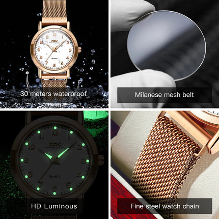 OPK 8115 Orologio da donna Orologio da polso al quarzo originale alla moda semplice Cinturino in maglia di acciaio inossidabile Orologio impermeabile per donna Reloj platinumshop