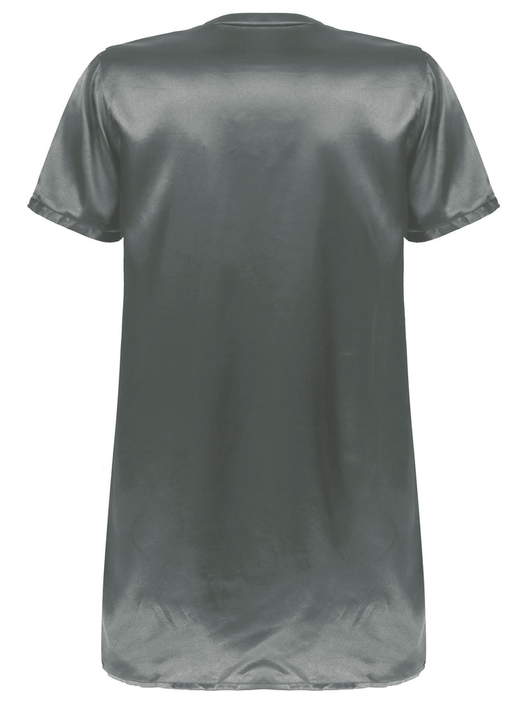 Donna uomo pigiama in raso di seta pigiameria maniche corte camicia da notte Kimono accappatoio abito da notte accappatoio camicia da notte estiva Homewear