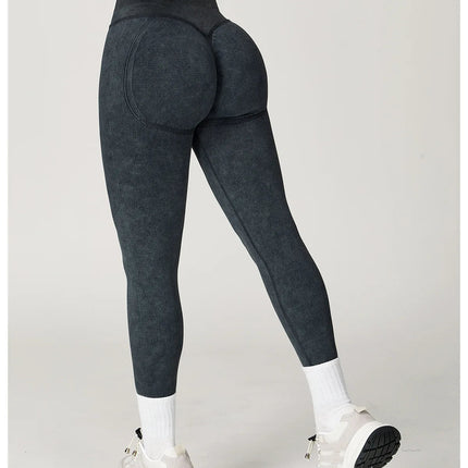 Yoga Pants Impact Leggings Women Seamless Sports Yoga Pant High Waist Ribbed Gym Clothes Fitness Workout Wear Scrunch Bum Tights PlatiNum