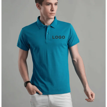 Breathable Polo with Custom Logo Casual Wear for Business Groups Short Sleeve Lapel Polo Work Clothes Embroidery Print