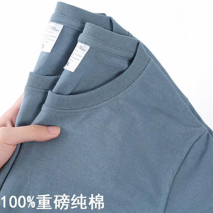 100% Cotton T-shirt Men Women Solid Color O-Neck Short Sleeve Top Summer Korean Loose Half Sleeve T-shirt Unisex M-4XL