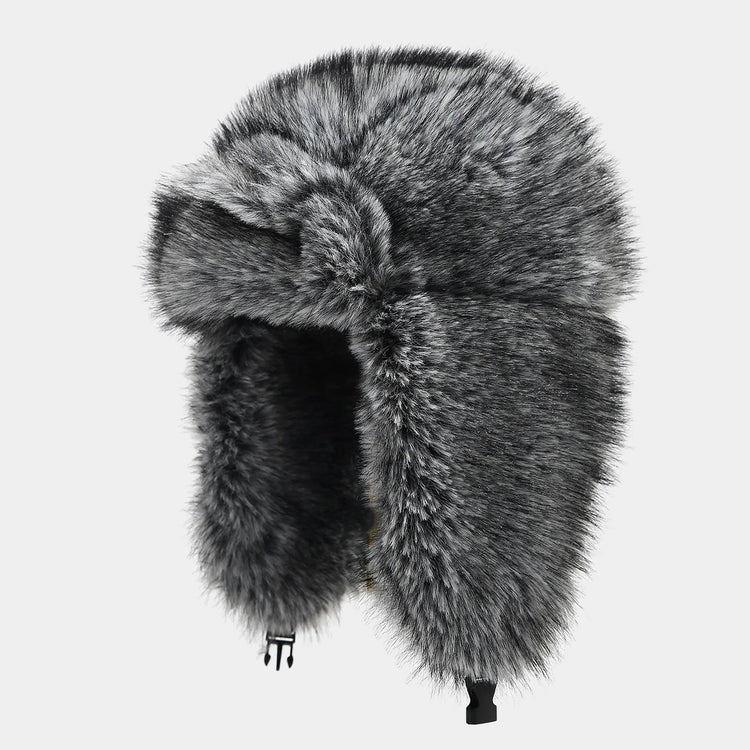 Women's Korean Style Imitation Fox Fur Lei Feng Cap Winter Thick Plush Ear Protection Hat for Outdoor Snow Cold And Warmth