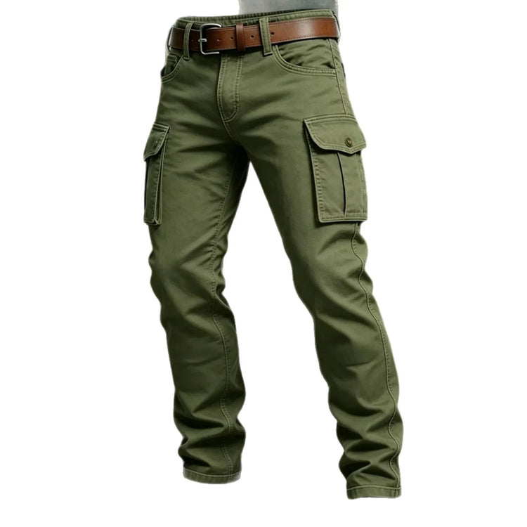 2026 Cotton Men's Pants Large Size Multi-pocket Loose Overalls Outdoor Sports Training Jogging Casual Pants Loose Comfortable