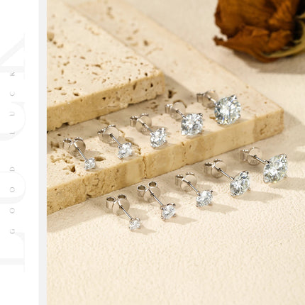 MODIAN 5 Sizes D Color Moissanite Earrings 925 Sterling Silver Sparkling Luxury Stud Earrings For Women Wedding Fine Jewelry PlatiNum