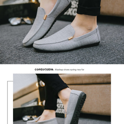 Scarpe casual da uomo in tela slip on mocassini alla moda per uomo abito di lusso scarpe da guida appartamenti formali per feste di matrimonio taglie forti