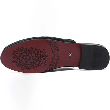 Pantofole antiusura in pelle da uomo Mocassini slip-on in velluto Scarpe da mulo alla moda