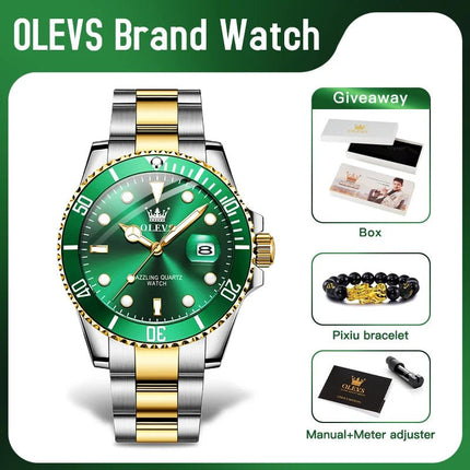 OLEVS 5885 Orologio da uomo Orologio al quarzo impermeabile di marca originale Cinturino in acciaio inossidabile Data automatica Orologi da regalo da uomo per uomo platinumshop