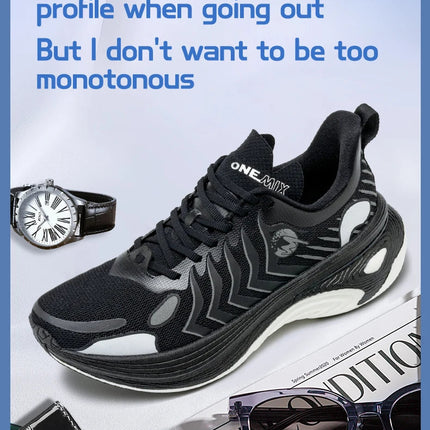 ONEMIX Orca Uomo Ammortizzazione Scarpe da corsa Allenamento Scarpe sportive da atletica all'aperto Scarpe da ginnastica invernali da uomo antiscivolo resistenti all'usura PlatiNum