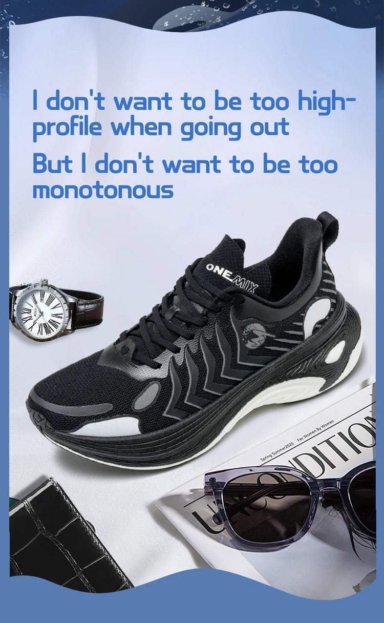 ONEMIX Orca Uomo Ammortizzazione Scarpe da corsa Allenamento Scarpe sportive da atletica all'aperto Scarpe da ginnastica invernali da uomo antiscivolo resistenti all'usura PlatiNum